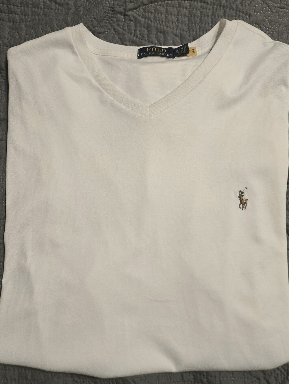 NWOT Polo by Ralph Lauren Men's White V-Neck Shirt Size XLT